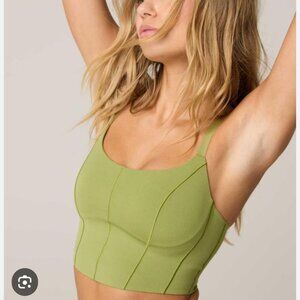 Aerie coquette girl feminine flirty corset blue sports bra cropped althletic top